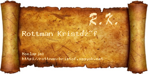 Rottman Kristóf névjegykártya